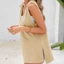 Fisoew Womens Summer Tank Tops V Neck Sleeveless Casual Loose Flowy Tunic Workout T Shirts (Small)