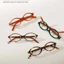 TIJN Olisa Blue Light Blocking Glasses for Women Men,Retro Oval Frame Bluelight Eyeglasses for Gaming/Computer/Screen
