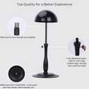 Wig Stand Adjustable Wig Stand with Metal Base (12"19"), Non-Slip Velvet Cover, Breathable Top, Easy Assembly, Stable Holder for Wigs, Hats & Masks