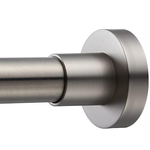 Shower Curtain Rod Tension- Never Rust No Drill Non-Slip Spring Tension Shower Rod, 40-73 inches 304 Stainless Steel, Brushed Nickel