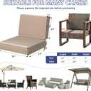 5" Thicker Outdoor Chair Cushions, 24"x24" Patio Chair Cushions for Outdoor Furniture w/Water & Fade-Resistant and Removable Cover, Outdoor Cushion w/Handle & Straps for Dining Chair Loveseat Sofa, 24x24x5 inches