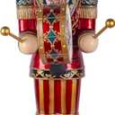 National Tree Company Pre-Lit Animated Nutcracker Christmas Decoration with Multicolor LED Lights and Music, Plays 8 Holiday Songs, Plug in, Red, 58 in