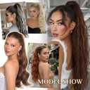 Ponytail Extensions 18 Inch Synthetic Claw Clip in Ponytail Extension Long Wavy Curly Hairpiece Fluffy Natural Looking for Women Daily Use (Blonde to Light Blonde)