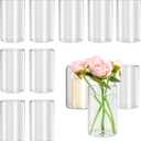 12pcs Glass Cylinder Vases for Centerpieces, Floating Glass Candle Holder for Dinner Table 6 Inch Tall Clear Flower Vases for Wedding Decoration, Birthday Party, Home, Holiday