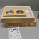Bunny Feeder Manger Hay Wooden Rabbit Hay Feeder with Litter Box for Hamster Cage Accessories Bunny Small Animals Guinea Pig