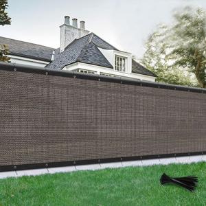 SUNLAX Privacy Fence Screen 6x30FT Heavy Duty Mesh Fence Net Cover with Grommets for Patio Porch Pool Backyard Outdoor Chain Link Fence, Brown