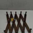 Accordion Wall Hanger, Hat Rack for Wall with 14 Coat Hooks, Expandable Hat Hangers Organizer, Vintage Decorative Coat Rack Wall Mount for Purse, Mug (Brown)