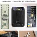 Detachable Card Holder for iPhone 16 Pro Case Leather with Stand, fits for MagSafe, Adjustable Kickstand Wallet,Strong Magnetic Leather Case with Screen Protector (Black, IP16 Pro-6.3inch)