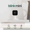 Blink Mini - Compact indoor plug-in smart security camera, 1080p HD video, night vision, motion detection, two-way audio, easy set up, Works with Alexa  1 camera (White)