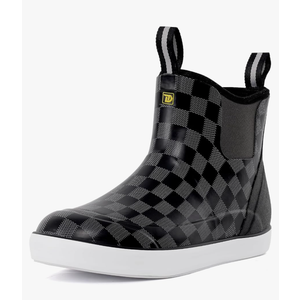 Trudave Deck Boots for Men, Men's Waterproof Insulated Reliable Rain Boots, Anti-Slip Ankle Rubber Boots with High-Traction for Fishing Boating, Size 10