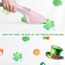 St. Patrick's Day Round Fitted Tablecloth with Elastic Edge Waterproof Washable Green Shamrock Table Cloth Fit 44"-48" Round Table Cover for Kitchen Dining Picnic Outdoor Party Decor