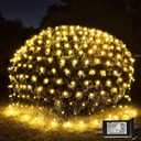 300LED Net Lights, 14.8ft x 5ft 8 Modes Connectable Christmas Outdoor String Mesh, Waterproof Decorative Fairy Lights Plug in for Xmas Tree Bushes Holiday Garden Wedding Party - Warm White