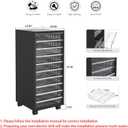WOPITUES Storage Drawer Cart, Mobile Storage Cabinet, Makeup Storage with 10 Large Clear Drawers, Utility Wooden Rolling Cart on Wheels, for Cosmetic, Art Craft, Office Supplies, Toy, Black