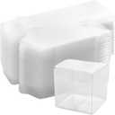 SEUNMUK 50 PCS 4 x 4 x 4 Inches Clear Plastic Gift Boxes, Clear Boxes For Favors, Transparent Gift Box for Wedding, Party and Baby Shower Favors, Thanksgiving and Christmas