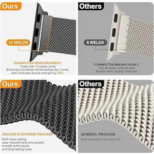 BELONGME 3 Pack Mesh Loop Compatible with Apple Watch Bands for Women Men 40mm 41mm 38mm 42mm 44mm 45mm 49mm 46mm Series 11 10 9 8 7 6 5 4 Ultra3 SE3 2, Stainless Steel Metal Magnetic Strap for iWatch