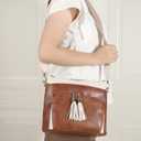 Crossbody Purse for Women, Soft Leather Shoulder Handbag Medium Size Bag with Adjustable Strap
