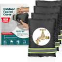 Outdoor Faucet Covers for Winter Freeze Protection, 4 Pack 7" W x 9" H Thicken Faucet Covers for Winter Insulated, Spigot Covers Hose Bib Cover for Winter with Aluminized Thermal Insulation Fabric