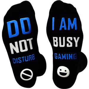 Stocking Stuffers for Boys Teens Men, Gifts for Teen Boys Men Funny Gaming Socks, Valentines Christmas Gifts for Him (Black)