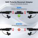 10FT 14WG 12V Cigarette Lighter Plug to SAE Quick Release Adapter Extension Charging Cable With 20A Fuse and LED Light