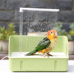 Parrots Bathtub, Large Bird Shower Fountain, Automatic Bath Low Noise Pumping for Budgies Cockatiels Lovebirds Automatic Pumping for Various Bird