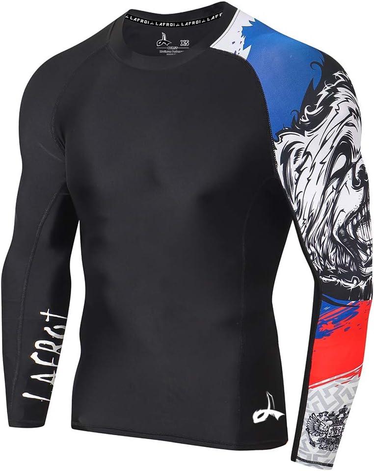LAFROI Men's Long Sleeve UPF 50+ Baselayer Skins Performance Fit Compression Rash Guard-CLYYB (Medium)