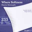 FluffCo Down Alternative Pillows King Size 1 Pack - King Bed Pillows for Sleeping - Made in USA - Cooling Surface and Machine Washable for Side, Back, and Stomach Sleepers