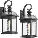 Darkaway 2pcs Outdoor Lights Fixtures Wall Mount, Large 22inch Outdoor Wall Sconce Lights with Water Ripple Glass Outside Exterior Lights Fixture for House Front Porch Patio