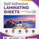 T TORTO9 Peel & Stick Self Adhesive Laminating 90 Sheets, 3mil Thickness, No Heat Required, Machine-Free, Clear Contact Paper for Documents and Crafts (Letter Size)