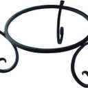 Wrought Iron Metal Gazing Ball Stand for 10 or 12 inch Garden Gazing Globes Plant Birdbath Bowl Stand Flowerpot Holder, 5-inch Tall (8 inch, Black)