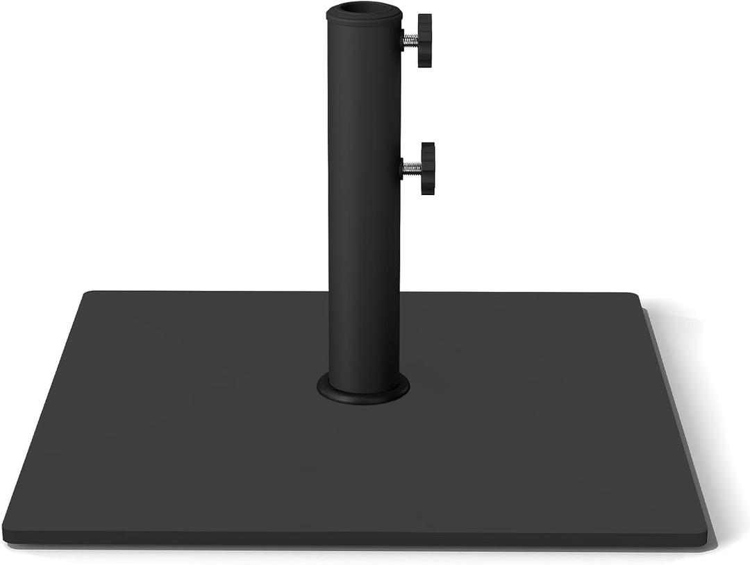 C-Hopetree 44 lb Square Steel Plate Patio Umbrella Base, Heavy Duty Stand Weight with 4 Anti-Slip Pads for Outdoor Market Table Umbrella, Black