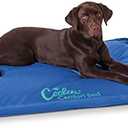 K&H Pet Products Coolin Comfort Orthopedic Dog Cooling Mat, Indoor Outdoor Cooling Beds for Large Dogs, Orthopedic Chilling Pet Bed for Homes, Crates, Yards, Porches - Medium 22 X 32in Chill Blue