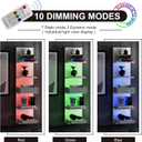 VIWODS 5-Tier Wall Shelf Unit with RGB Light, Floating Lack Shelf for Wall Storage, Wall Mounted Vertical Display Shelf for Bedroom Living Room Vanity, White