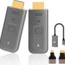 Wireless HDMI Transmitter and Receiver - 4K 60Hz Ultra HD 100ft RangeZero LatencyPlug & Play Portable HDMI 2.0 Support 2.4/5.8Ghz, for Laptop/Pc/Tv Box/Camera/Projector (Gray)