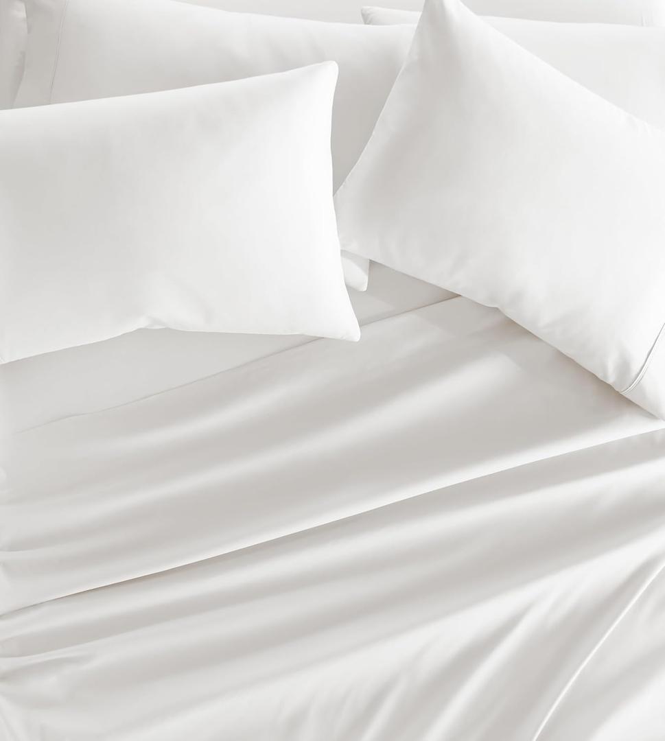 Linen Market Double-Brushed Microfiber King Sheet Set 4 Piece  Oeko-TEX Certified Ultra Soft & Wrinkle-Free - 16" Deep Pocket Sheets - Easy Care King Size - White
