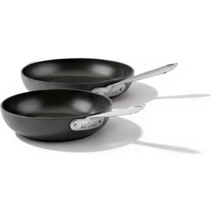 All-Clad HA1 Hard Anodized Non Stick Fry Pan Set 2 Piece, 8, 10 Inch, Induction, Oven Broiler Safe 500F, Pots and Pans Set, Kitchen Frying Pans, Skillets, Premium Cookware, Home, Dishwasher Safe Black