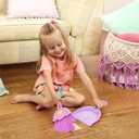 Battat Play Circle Broom & Hand Broom Dustpan Accessory House Cleaning Toys Pretend Play Mighty Tidy Sweep Set 3+ Years, child-size
