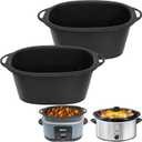 BYKITCHEN Silicone Slow Cooker Liners Compatible with Ninja Foodi Possible Cooker Pro 8.5 Quart MC1000, MC1001, MC1010 Series, 2Pcs Reusable Crock Pot Liners, Ninja Possible Crock Pot Pro Accessories