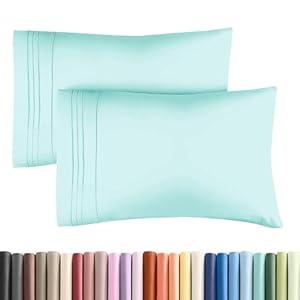 Queen Pillow Cases Set of 2 - Ultra Soft Hotel Quality Pillowcase Covers - Comfy Cozy Bedding for Women, Men, Kids and Teens - Machine Washable Pillow Protectors - 2 Pieces Set - Queen Size Spa Blue 