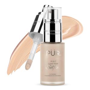 : PR MINERALS 4-in-1 Love Your Selfie Foundation & Concealer - Longwear Medium-to-Full Coverage Liquid Makeup Foundation with Hydrating Blend for Refined-Looking, Natural Beauty Glow & Skin Texture
