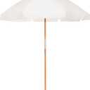 Business & Pleasure Co. Rio Umbrella Scalloped Brim For Beach, Patio or Picnic - 6' Boho Beach Umbrella, 7' Tall Wood Pole, UPF 50+