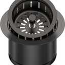 Kitchen Extended Garbage Disposal Flange Strainer Stainless Steel Assembly Kit with Basket Strainer and Drain Stopper for 3 1/2 Inch Standard Sink Drain, Deep Sink Flange for Disposer, ORB Brushed (Bronze)