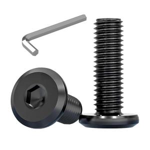 M6 x 35mm Flat Head Hex Socket Cap Screws Bolts 30 Pcs, M6 Bolt Furniture Bolts Alloy Steel, Black Oxide Full Thread, with Hex Spanner, for Beds, Frames, Office, Chair (30, 35mm)