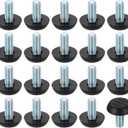 uxcell 20Pcs 5/16" Thread Furniture Feet Levelers, 23x19mm Adjustable Leveling Table Feet, Screw on Furniture Glide Leveling for Chair Stool Legs, Black