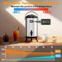 3.2 Gal/12L Non-Electric Insulated Beverage Dispenser, Stainless Steel Thermal Drink Server with Spigot & Temp Display, Hot & Cold Drink Dispenser for Cafes, Restaurants, Parties, Silver (EXP 01/03/27)