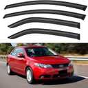 Window Visors Rain Guards for 2009 2010 2011 2012 2013 Kia Forte, Out-Channel Window Vent Wind Deflectors Visors Shades for 09 10 11 12 13 Kia Forte