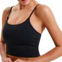 Lemedy Women Padded Sports Bra Fitness Workout Running Shirts Yoga Tank Top (Black, L)