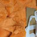 JONIYEAR Large Solid Fall Bubble Faux Rabbit Fur Bed Blanket Full Size 70" x 80", Decorative Puffy Big Warm Fuzzy Blanket for Winter,Extra Thick Shaggy Cozy Comfy Fluffy Blankets for Adult Kid, Orange