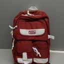 Solid Color Rolling Backpack for Girls Boys Cute Elementary school bag with wheels,Red Trolley Bags for Travel