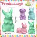 Bucherry 4 Pcs Easter Bunny Flameless Candle Light 7.5" LED Pastel Easter Rabbit Candles Battery Operated Spring Lighted Tealight Bunny Flickering Tea Light Gifts for Women Spring Home Table Decor