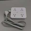 Surge Protector Power Strip - HANYCONY 8 Outlets 4 USB (2 USB C) Charging Ports, Multi Plug Outlet Extender, 5Ft Braided Extension Cord, Flat Plug Wall Mount Desk Charging Station for Home Office ETL (White)